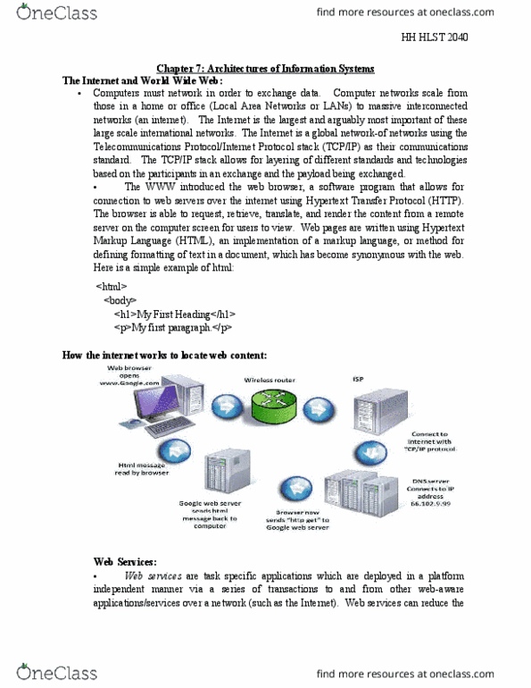 HLST 2040 Chapter Notes - Chapter 7: Hypertext Transfer Protocol, Web Services Description Language, Mime thumbnail
