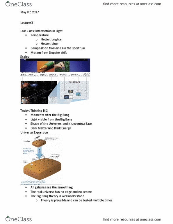 PCS 181 Lecture Notes - Lecture 3: Wilkinson Microwave Anisotropy Probe, Cosmic Background Explorer, Planck Units thumbnail