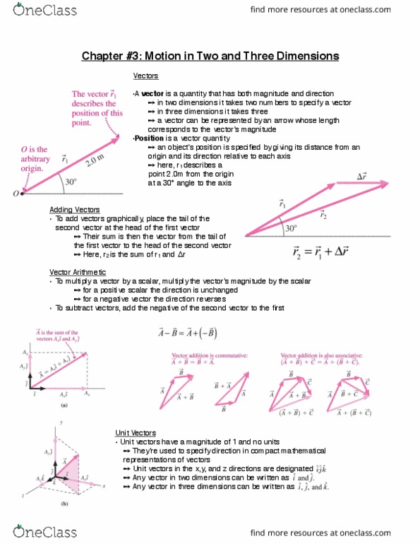 Physics 1301A/B Lecture Notes - Lecture 3: Parabolic Trajectory, Projectile Motion, Circular Motion thumbnail