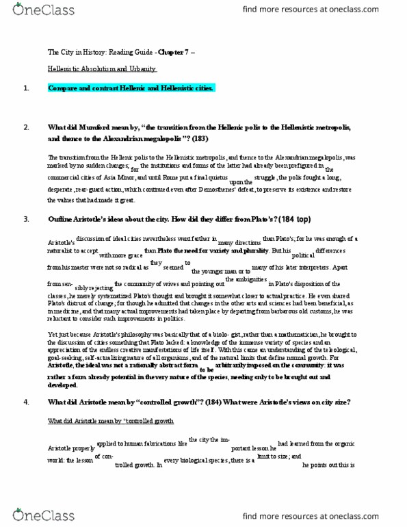 SOSC 1740 Chapter Notes - Chapter 7: The Good Life, Northeast Megalopolis, Mother City F.C. thumbnail