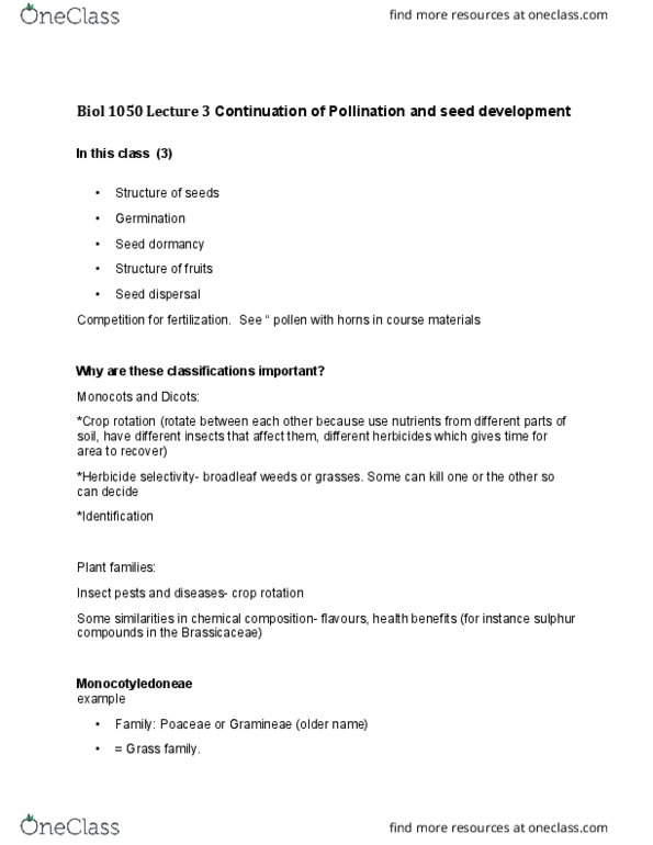 BIOL 1050 Lecture Notes - Lecture 3: Meristem, Lodoicea, Seed Dormancy thumbnail