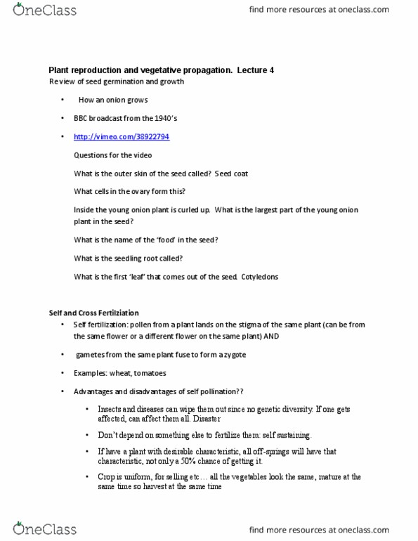 BIOL 1050 Lecture Notes - Lecture 4: Rosaceae, Accessory Fruit, Seed Dispersal thumbnail