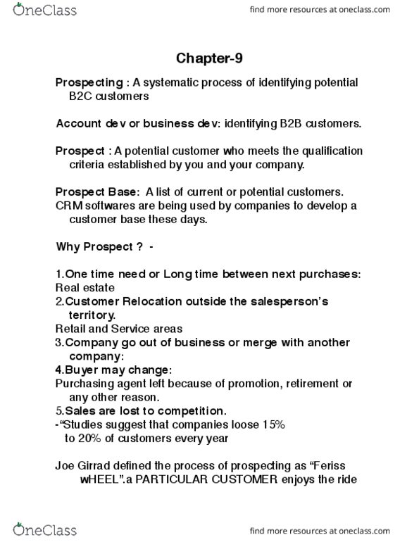 BUS 402 Lecture Notes - Lecture 3: Prospect New Orleans, Purchasing Manager, Sales Process Engineering thumbnail