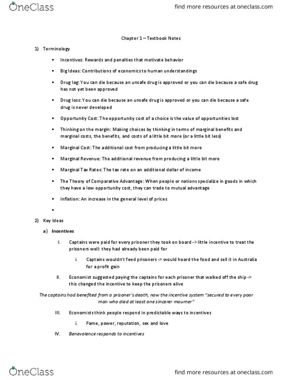 ECON 103 Chapter Notes - Chapter 1: Marginal Revenue, Influenza Vaccine, Marginal Cost thumbnail