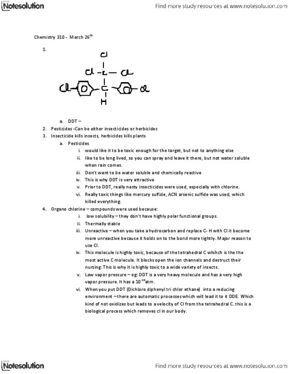 CHM310H1 Lecture Notes - Parathion, Bioaccumulation, Toxaphene thumbnail