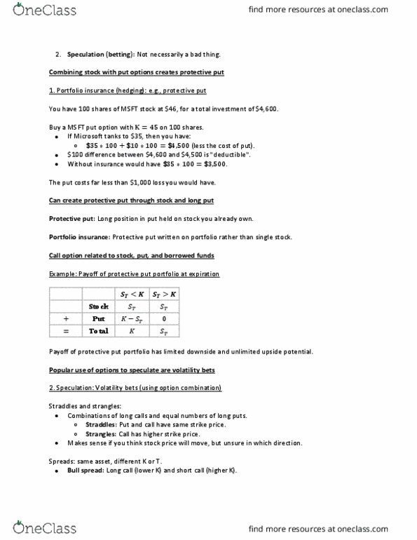 FINE 342 Lecture Notes - Lecture 7: Portfolio Insurance, Corporate Finance, Straddle thumbnail