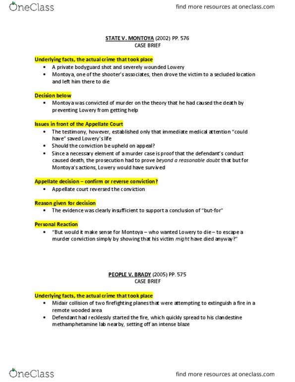 CRM/LAW C144 Chapter Notes - Chapter MONTOYA, BRADY, and MURO: Appellate Court, Methamphetamine, Mens Rea thumbnail