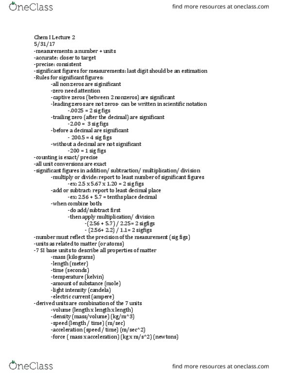 01:160:161 Lecture Notes - Lecture 2: Scientific Notation, Ampere, University Of Manchester thumbnail