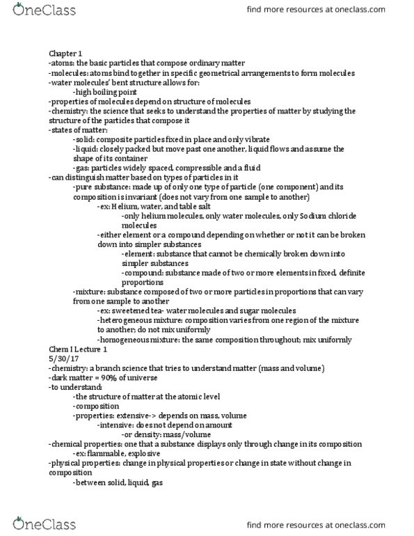 01:160:161 Lecture Notes - Lecture 1: Boiling Point, Atomic Number, Noble Gas thumbnail