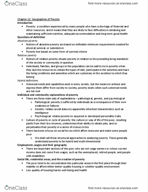 Geography 2410A/B Chapter Notes - Chapter 12: Social Forces thumbnail