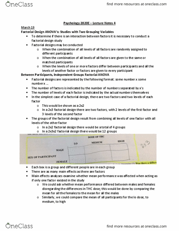 Psychology 2820E Lecture Notes - Lecture 13: Analysis Of Variance, Railways Act 1921 thumbnail