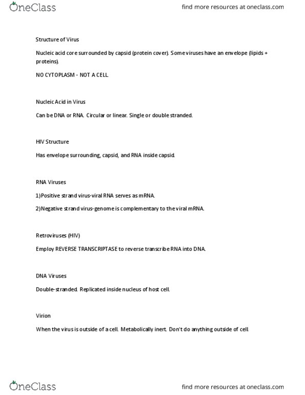 BSC 1011 Lecture Notes - Lecture 16: Tropism, Bacteriophage, Cell Nucleus thumbnail