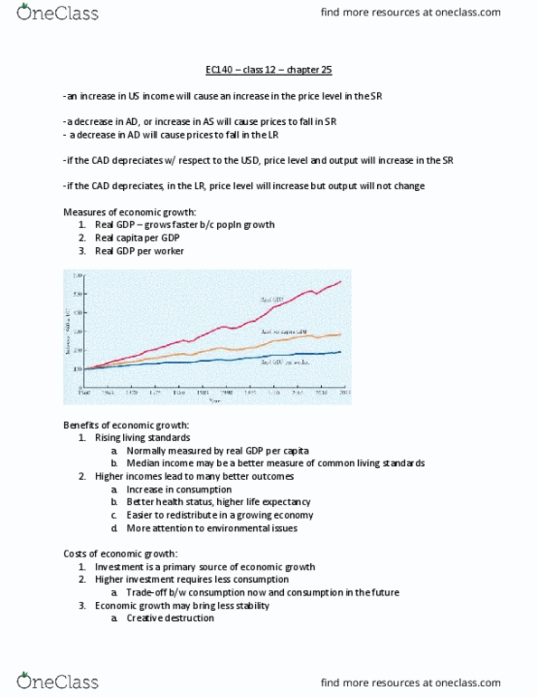 EC140 Lecture Notes - Lecture 12: Diminishing Returns, Real Interest Rate, Potential Output thumbnail