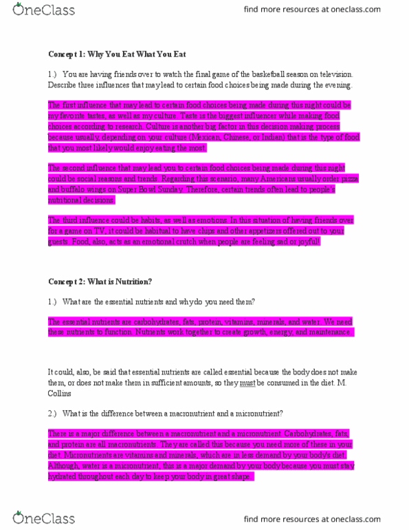 SCI 161 Lecture Notes - Lecture 1: Micronutrient, Blind Experiment, Nutrient thumbnail