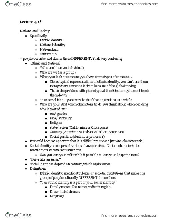 POL SCI 51A Lecture Notes - Lecture 5: Jus Sanguinis, Jus Soli, Amarah thumbnail