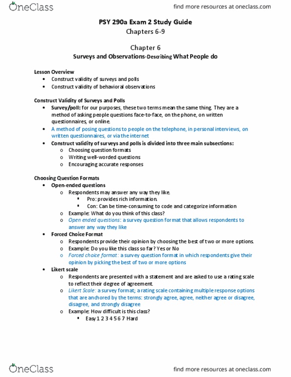 PSY 290A Lecture Notes - Lecture 9: Simple Random Sample, Quota Sampling, Snowball Sampling thumbnail