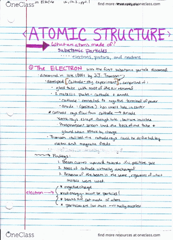 CHEM 105 Lecture 2: Atomic Structure, Elements thumbnail