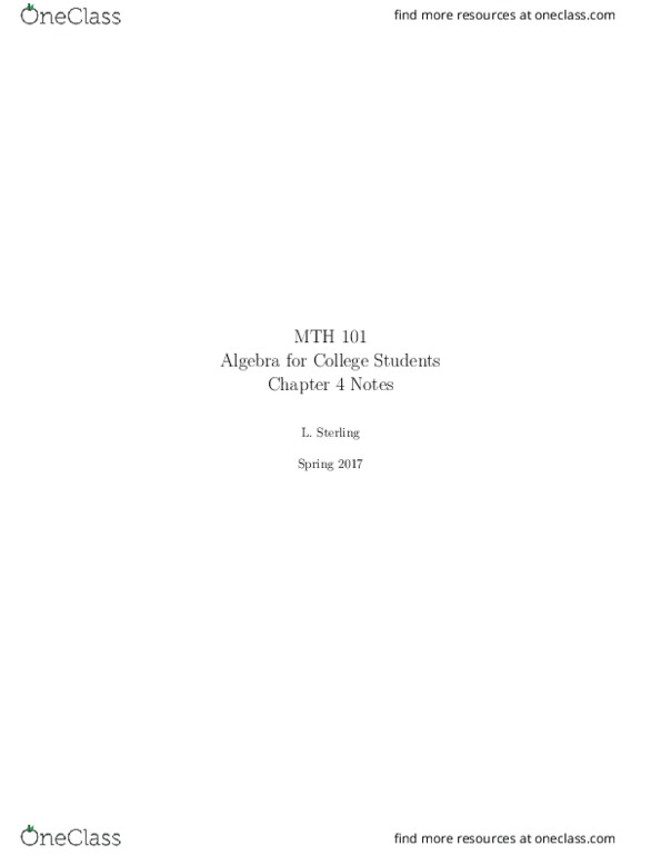 MTH 101 Chapter Notes - Chapter 4: Division Algorithm, Real Number, Even And Odd Functions thumbnail