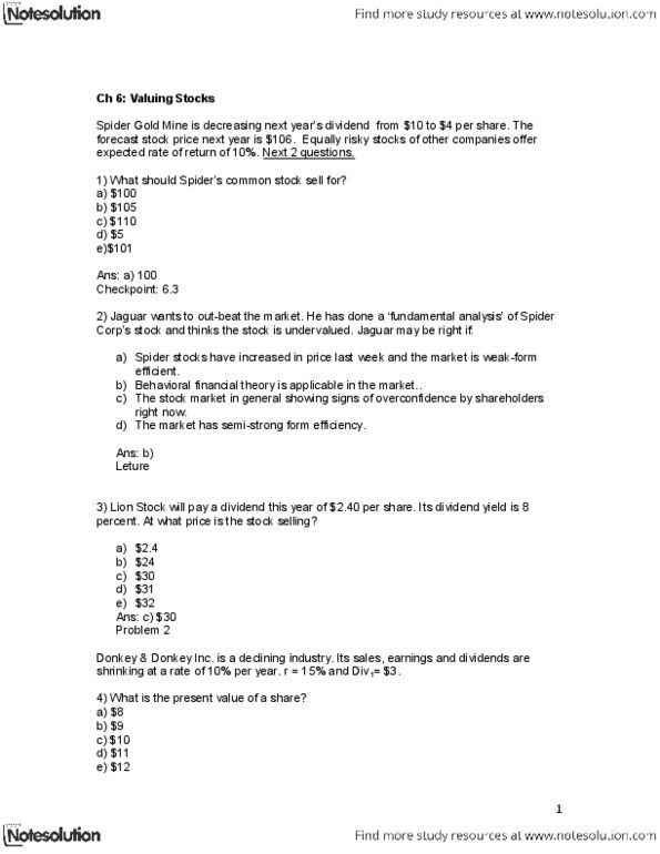 ECON 2I03 Lecture Notes - Fundamental Analysis, Current Yield, Opportunity Cost thumbnail