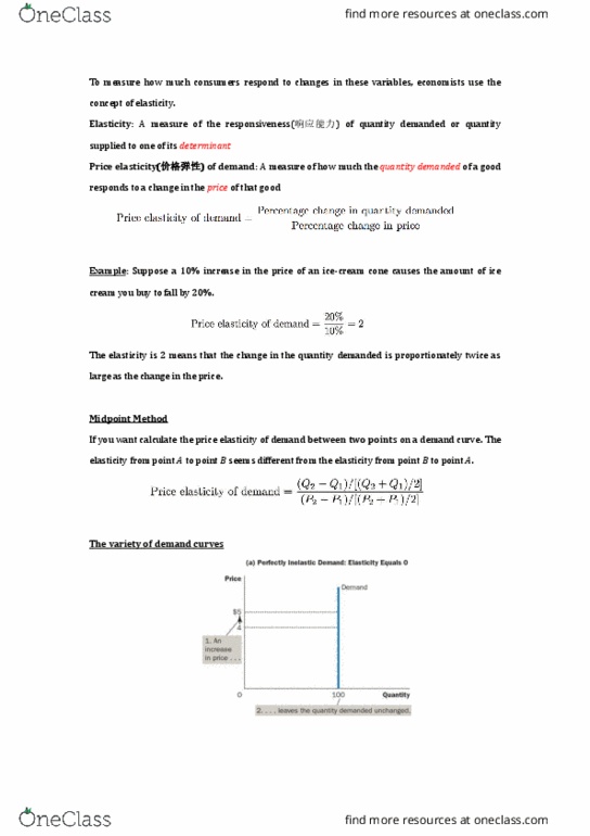 ECO 1104 Lecture Notes - Lecture 5: Demand Curve, Midpoint Method, Horse Length thumbnail