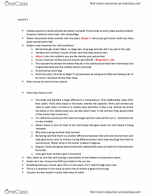 BIOL 1902 Lecture Notes - Lecture 7: Rete Mirabile, Ivory Gull, Cariboo Mountains thumbnail