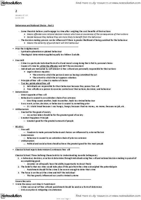 SOC222 Lecture Notes - Methodological Individualism, Cesare Beccaria, Theological Determinism thumbnail