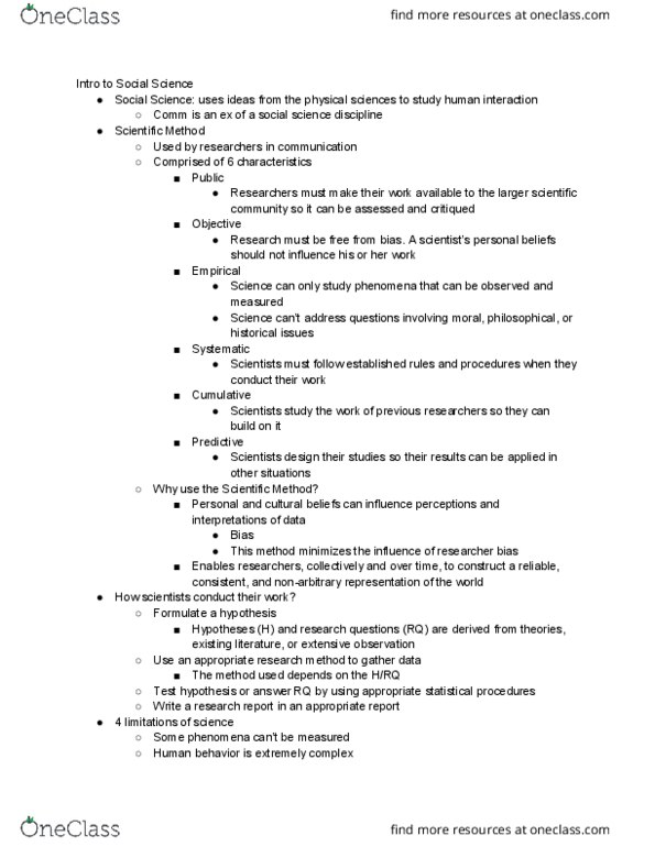 COMM 2301 Lecture Notes - Lecture 1: Human Behavior, Content Analysis thumbnail