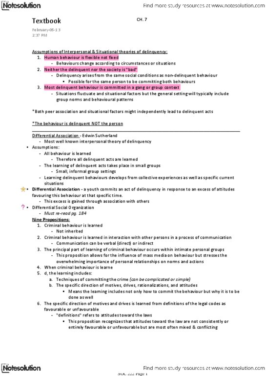 SOC222 Lecture Notes - Edwin Sutherland thumbnail