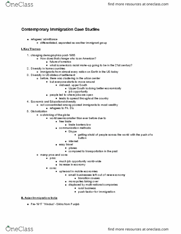 HIST 264 Lecture Notes - Lecture 25: H-1B Visa, Upland South, Biological Engineering thumbnail