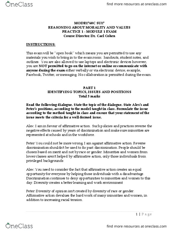 MODR 1760 Lecture Notes - Lecture 6: Political Correctness, Reverse Discrimination, Logical Form thumbnail