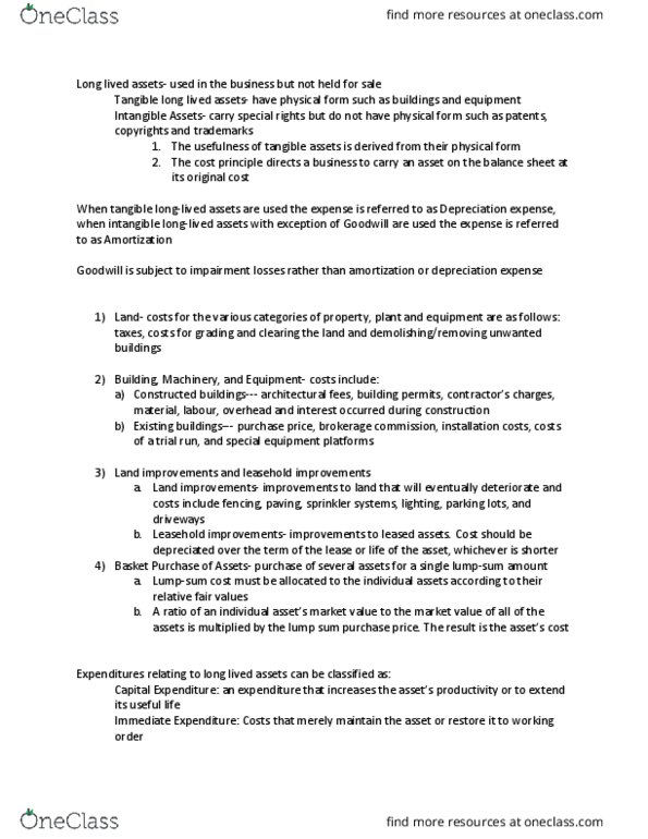 COMMERCE 1AA3 Chapter Notes - Chapter 7: Accelerated Depreciation, Ddb Worldwide, Capital Asset thumbnail