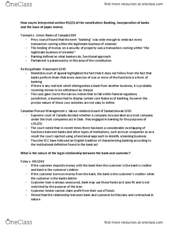 LAWS 3206 Chapter Notes - Chapter all: Td Canada Trust, Fiduciary, Inequality Of Bargaining Power thumbnail