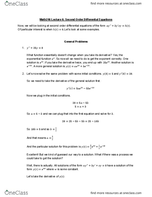 MATH 220 Lecture Notes - Lecture 6: Second Order (Religious), Quadratic Equation thumbnail