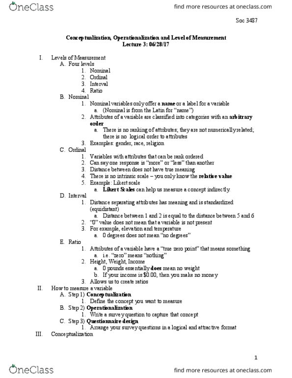 SOCIOL 3487 Lecture Notes - Lecture 3: Likert Scale, Pita Pit, Internal Validity thumbnail