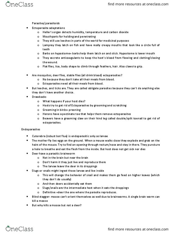 BIOL 1902 Lecture Notes - Lecture 15: Grooming Claw, Cuterebra, Turkey Vulture thumbnail