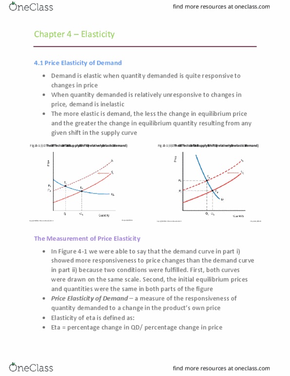 ECON 1100 Chapter Notes - Chapter 4: Price Elasticity Of Demand, Pearson Education, Demand Curve thumbnail