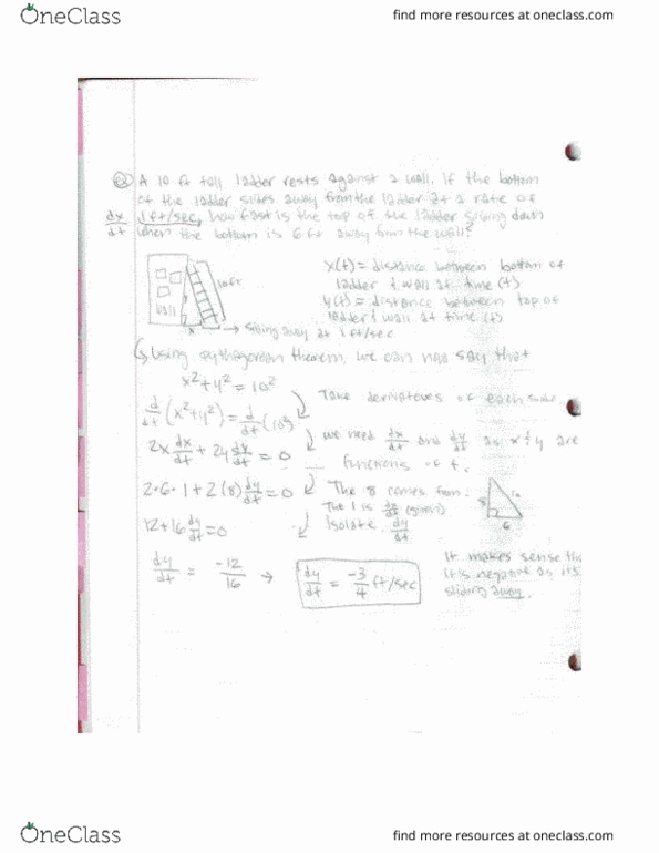 MATH 221 Lecture 12: Derivatives-Ladder Example thumbnail