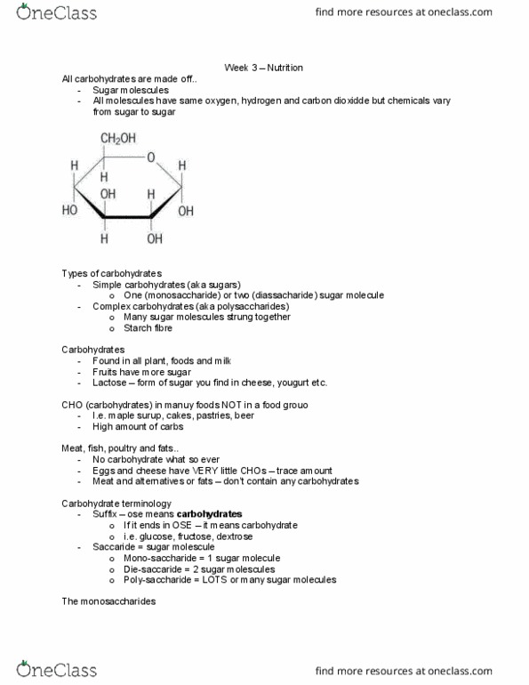 NUTR 1010 Lecture Notes - Lecture 3: High Fructose Corn Syrup, Hyperglycemia, Carbohydrate Metabolism thumbnail