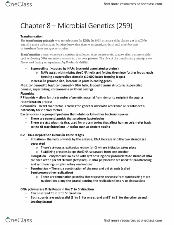 Biology 1290B Chapter Notes - Chapter 8: Metal Toxicity, Frederick Griffith, Cholera Toxin thumbnail