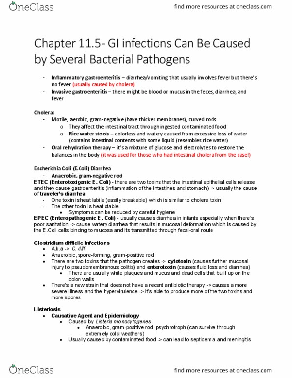 Biology 1290B Chapter Notes - Chapter 11: Typhoid Fever, Cholera Toxin, Oral Rehydration Therapy thumbnail