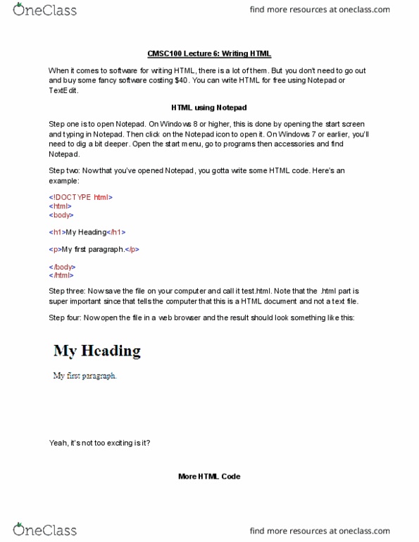 CMSC 100 Lecture Notes - Lecture 6: Textedit thumbnail