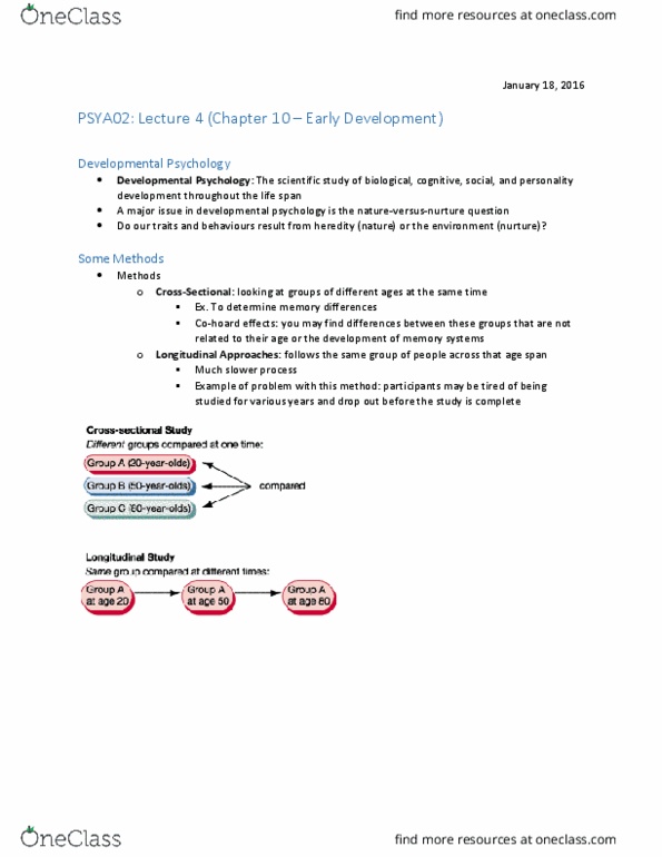 PSYA02H3 Lecture Notes - Lecture 4: Congenital Disorder, Rubella, Prenatal Development thumbnail