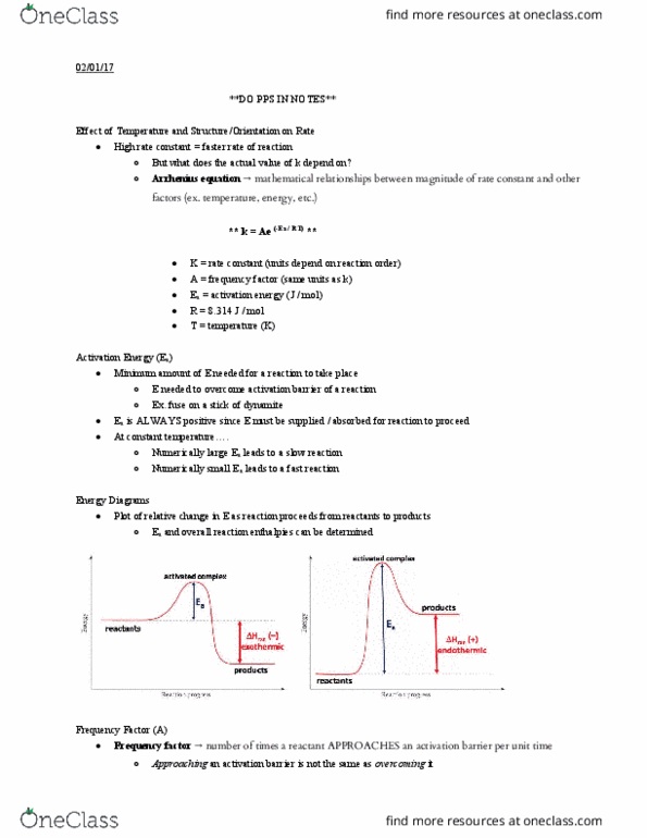 01:160:162 Lecture Notes - Lecture 7: Reaction Rate Constant, Activation Energy, Propene thumbnail