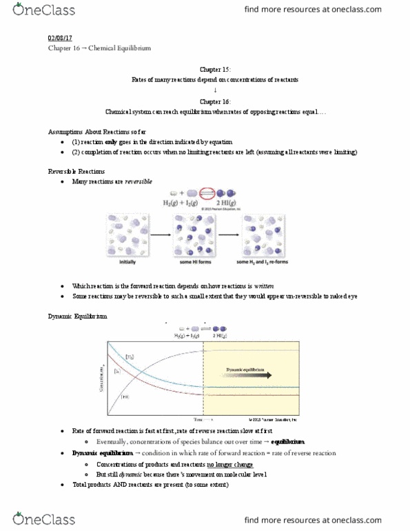 01:160:162 Lecture Notes - Lecture 10: Equilibrium Constant, Dynamic Equilibrium, Reaction Rate thumbnail