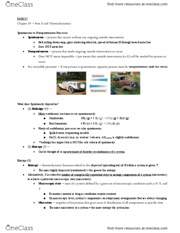 01:160:162 Lecture Notes - Lecture 27: Ludwig Boltzmann, Spontaneous Process, Enthalpy thumbnail