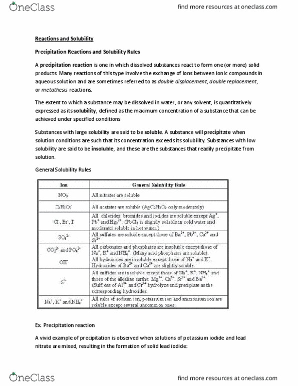 CHEM 1033 Chapter Notes - Chapter 4.2: Potassium Iodide, Solution, Single Displacement Reaction thumbnail