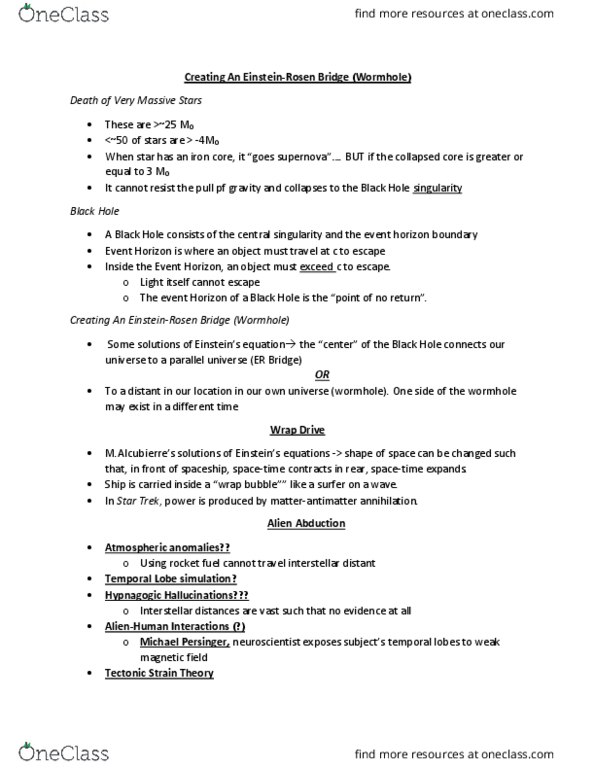 PCS 182 Lecture Notes - Lecture 1: Milky Way, Michael Persinger, Event Horizon thumbnail