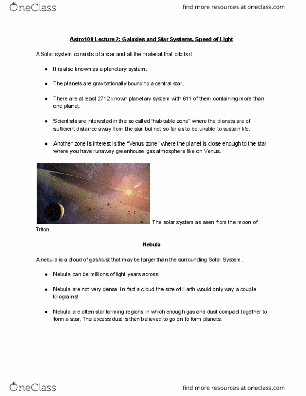 ASTR 100 Lecture Notes - Lecture 2: Runaway Greenhouse Effect, Planetary System, Usain Bolt thumbnail
