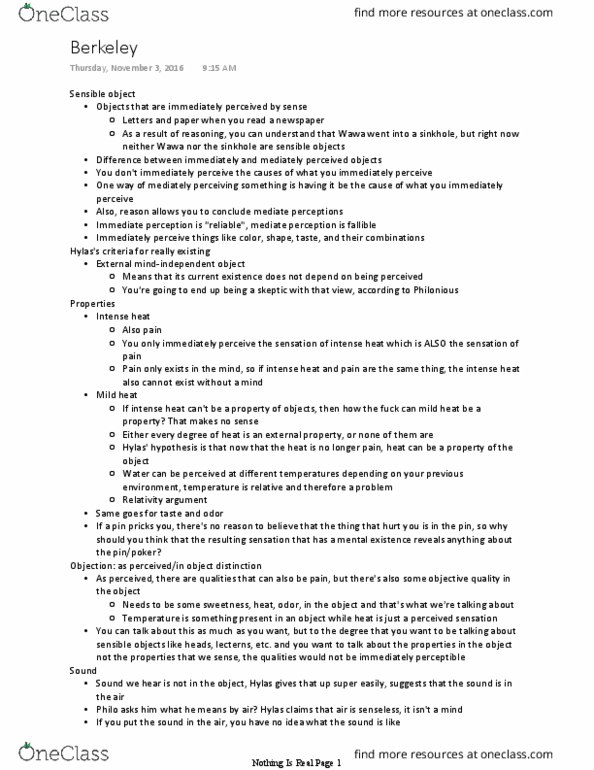 PHIL 100 Lecture Notes - Lecture 7: Hylas, House Dust Mite, Mental Property thumbnail