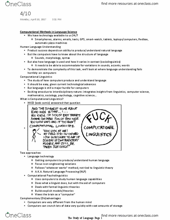 LING 220 Lecture Notes - Lecture 19: Natural-Language Processing, Optical Character Recognition, Relationship Extraction thumbnail